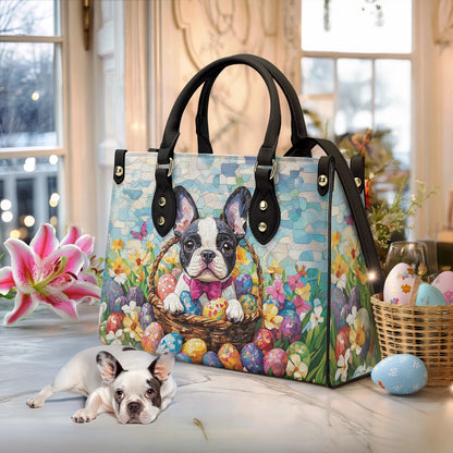 Shineful Leather Bag Easter Frenchie Delight