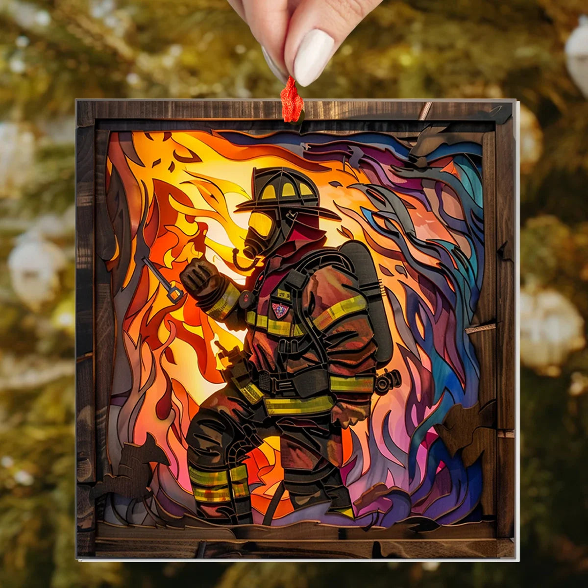 Shineful Acrylic Ornament Firefighter : First Responder Flask Set