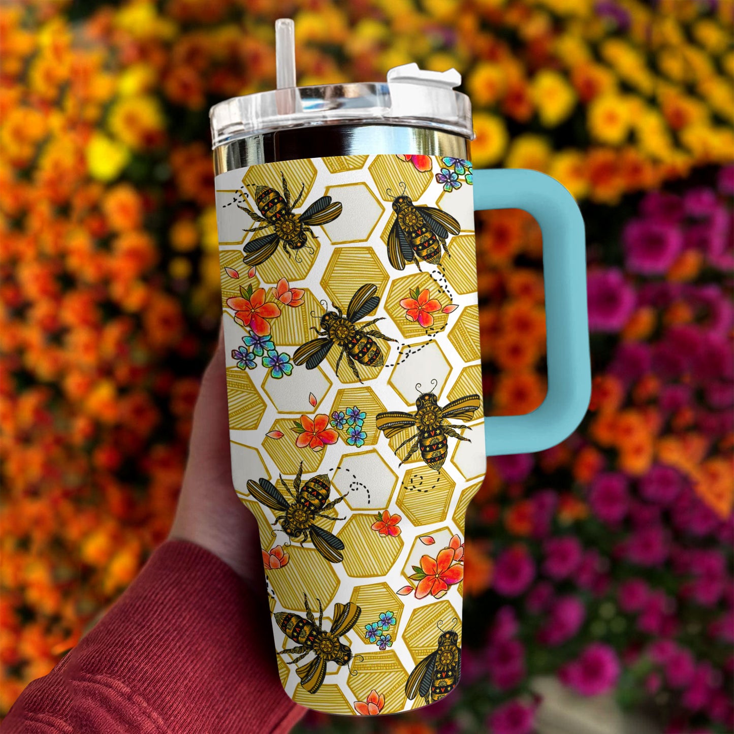 Shineful Tumbler Bees & Blooms