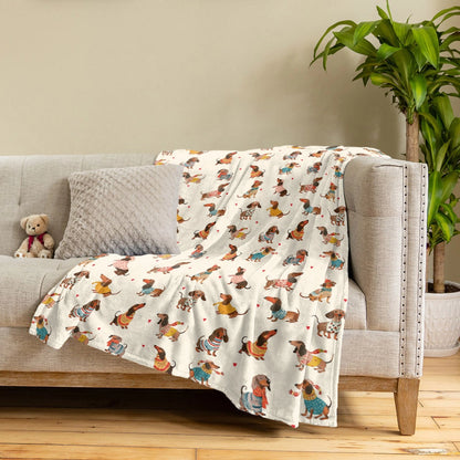 Shineful Fleece Blanket Dachshund Fashion