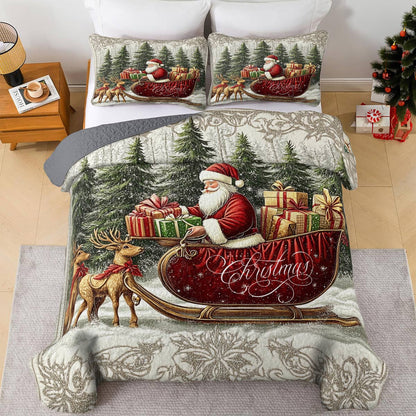 Shineful All Season Quilt 3-Piece Set Merry X-mas