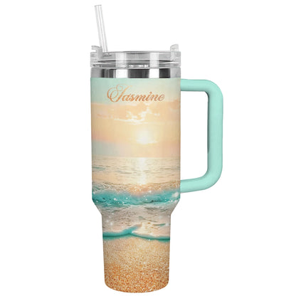 Shineful Tumbler Personalized Beachside Sunrise Bliss