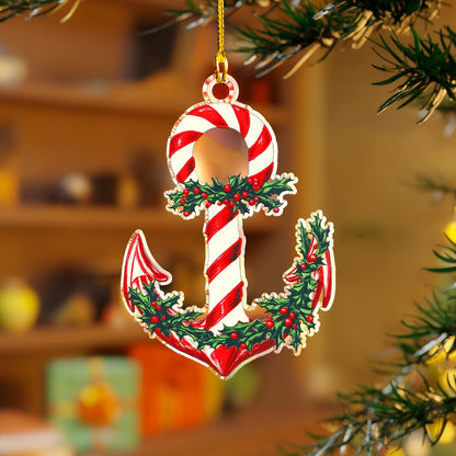 Shineful Acrylic Ornament Sailing Candy Cane Anchor