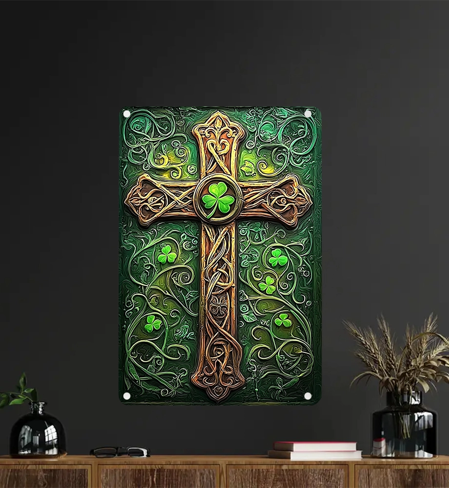 Shineful 2D Metal Sign Ancient Irish Knotwork Cross