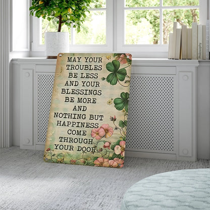 Shineful 2D Metal Sign Sample Four-Leaf Clover Good Fortune