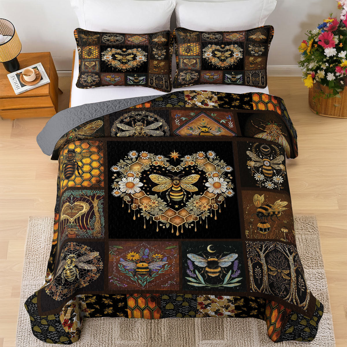 Shineful All Season Quilt 3-Piece Set Mystic Bee