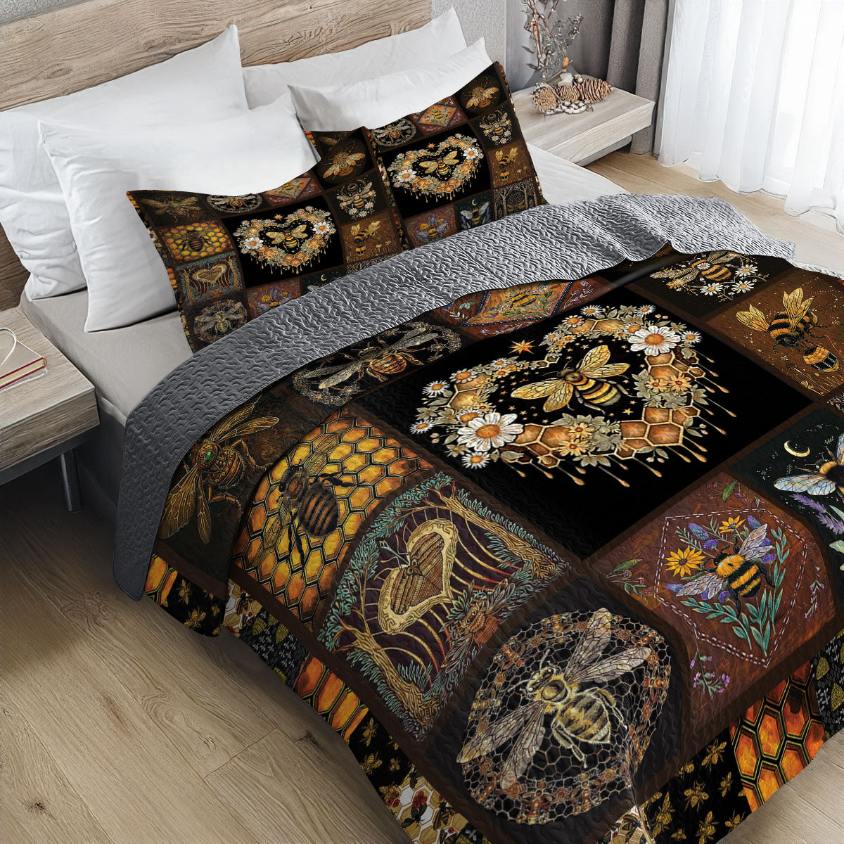 Shineful All Season Quilt 3-Piece Set Mystic Bee