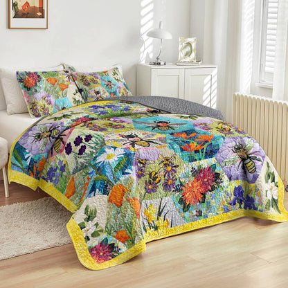 Shineful All Season Quilt 3-Piece Set Bee-autiful Blooms