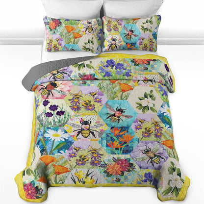 Shineful All Season Quilt 3-Piece Set Bee-autiful Blooms