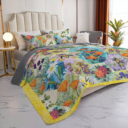 Shineful All Season Quilt 3-Piece Set Bee-autiful Blooms