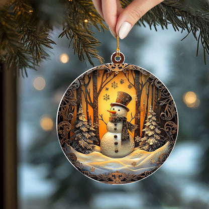 Shineful 2D Acrylic Ornament Frosted Snowman