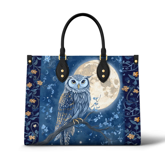 Shineful Leather Bag Midnight Guardian Owl