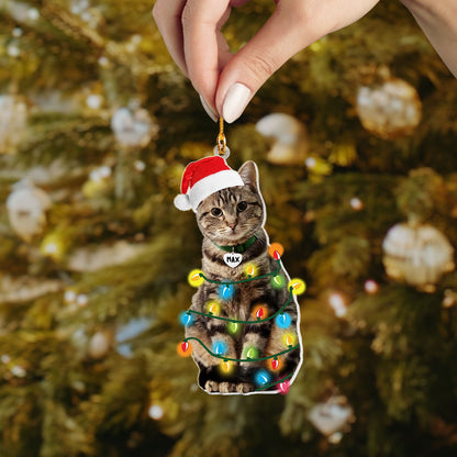 Shiny personalisierte 2D Acryl Ornament Purrfect Weihnachtskatze