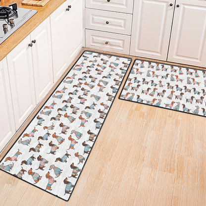 Tapis de sol antidérapant ultra fin Shineful, tapis de cuisine Teckels ludiques