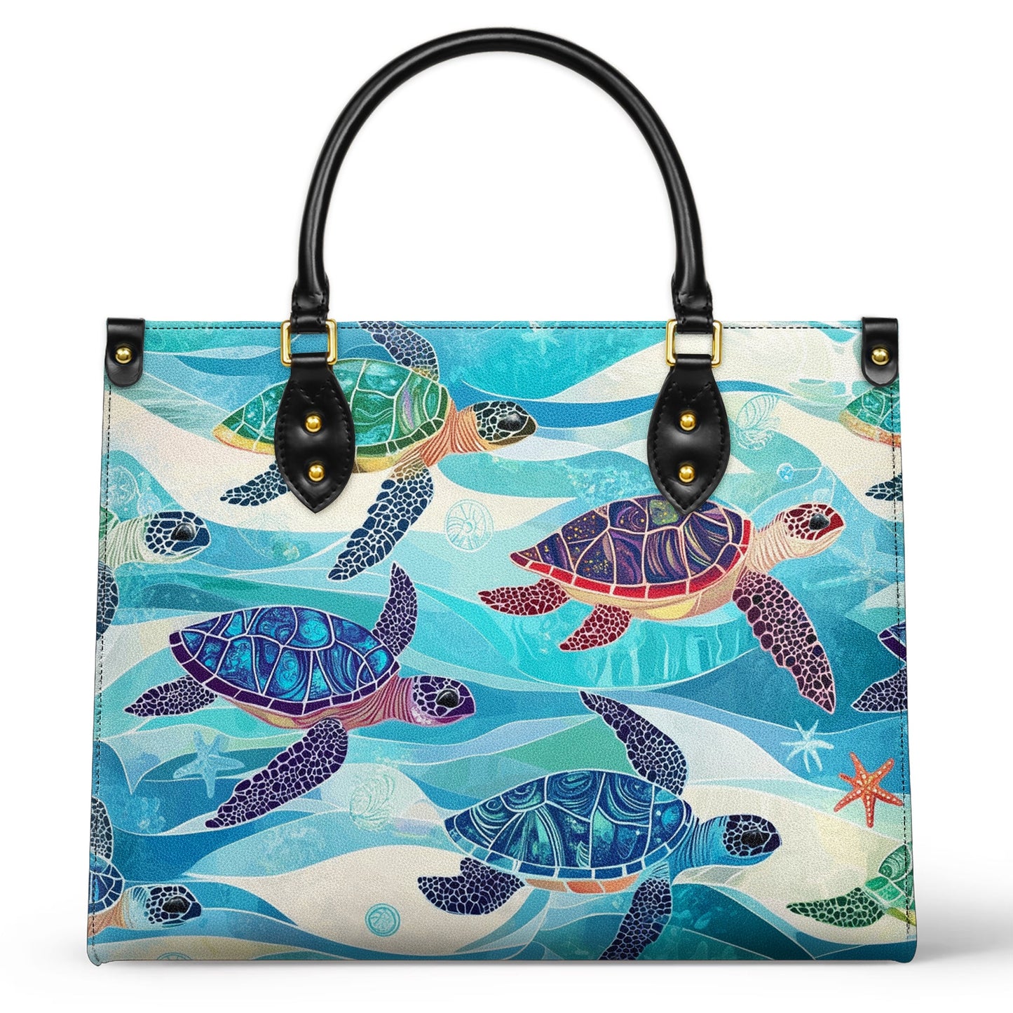 Glänzende Ledertasche Oceanic Turtle