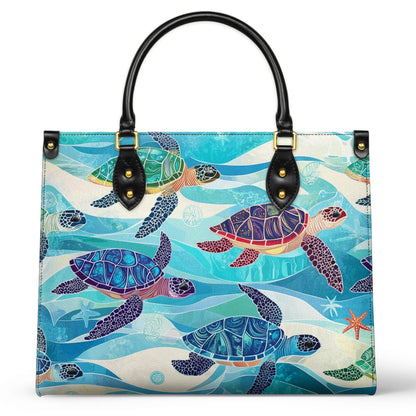 Shineful Leather Bag Oceanic Turtle