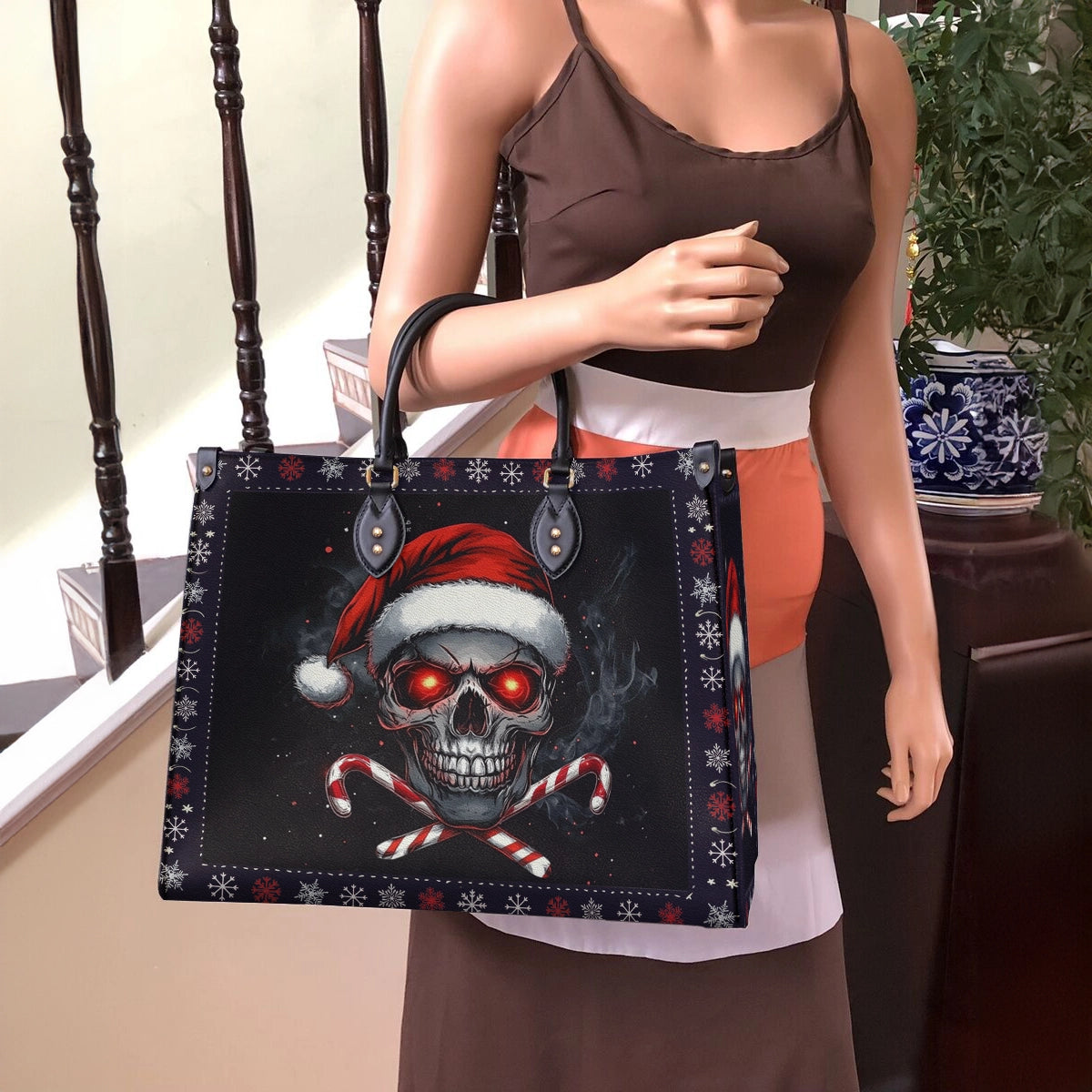 Shineful Leather Bag Jolly Skull Christmas