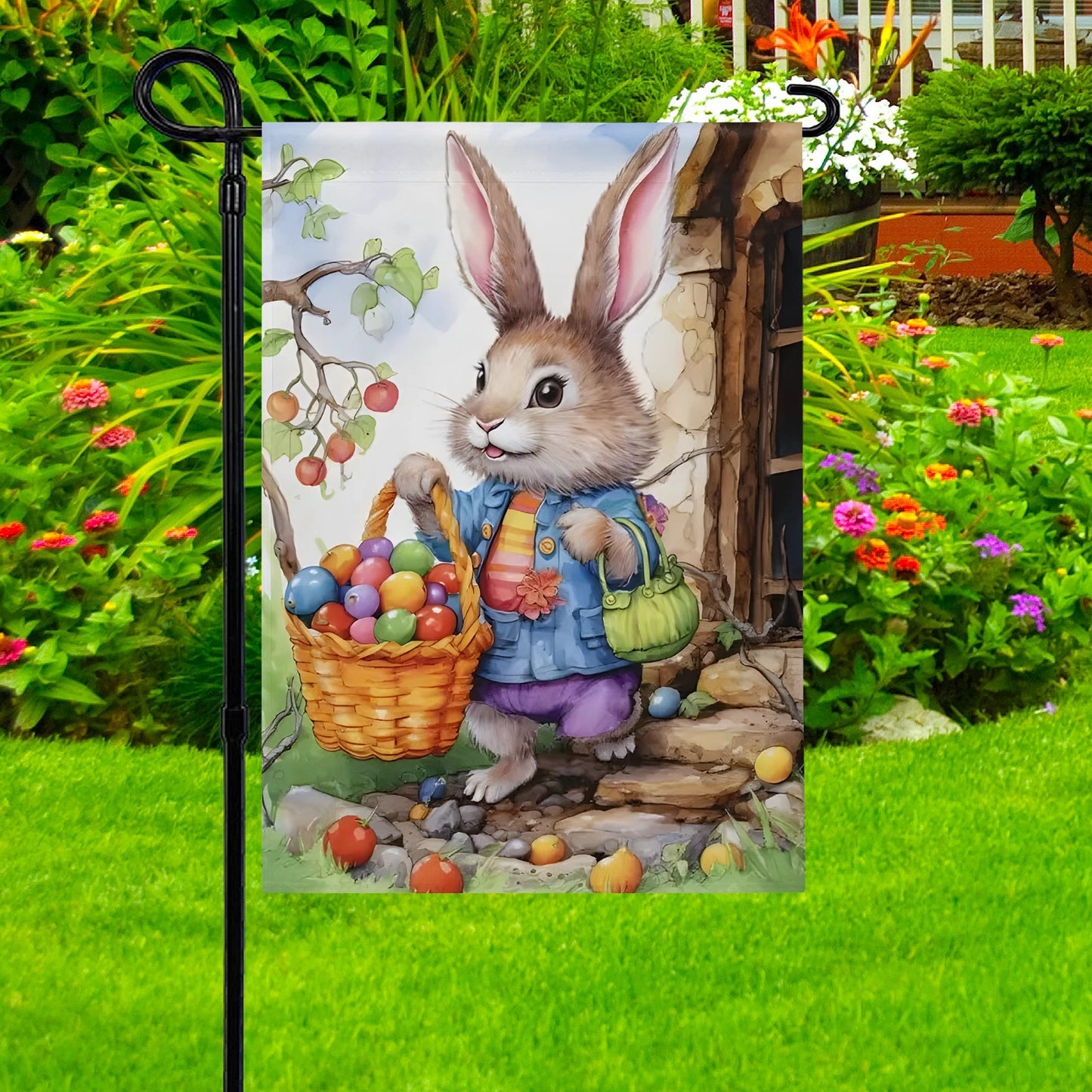 Shineful Garden Flag 12" x 18" Egg Hunt Delight