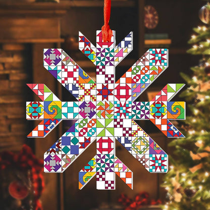 Shineful Acrylic Ornament Quilt Block Snowflake