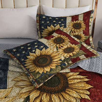 Shineful All Season Quilt 3-Piece Set American Sunflower