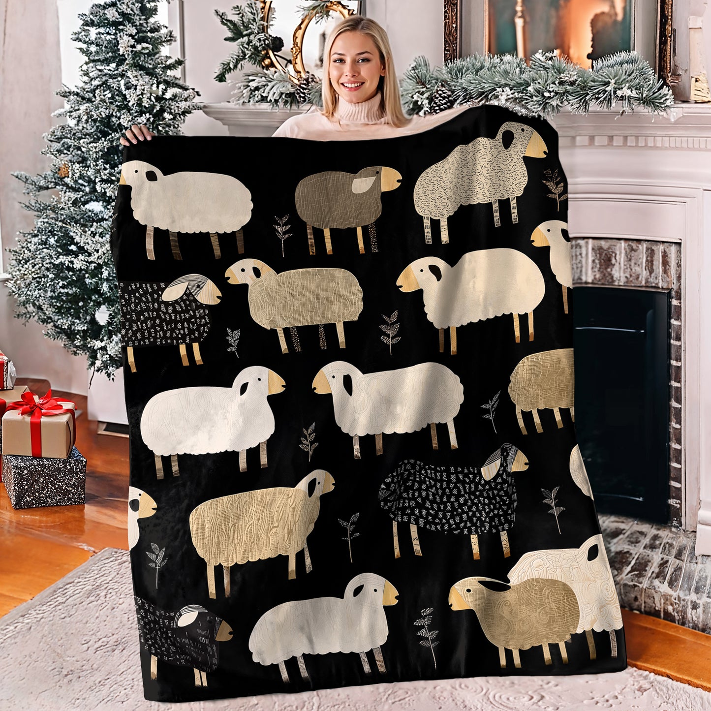 Shineful Fleece Blanket Counting Sheep