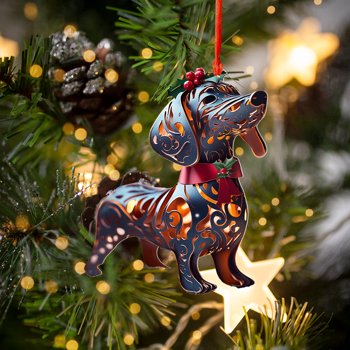 Shineful 2D Acrylic Ornament - Dachshund Metalworks Collection