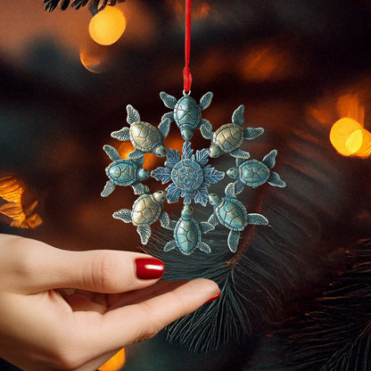 Shineful 2D Acrylic Ornament Sea Turtle Snowflake