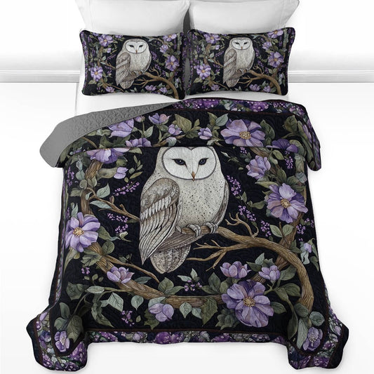 Shineful All Season Quilt 3-teiliges Set - Twilight Bloom Owl