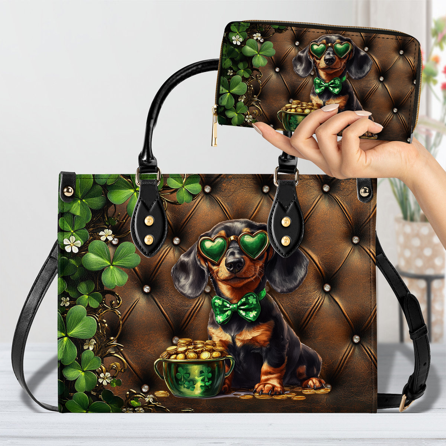 Shineful Leather Bag Lucky Paws