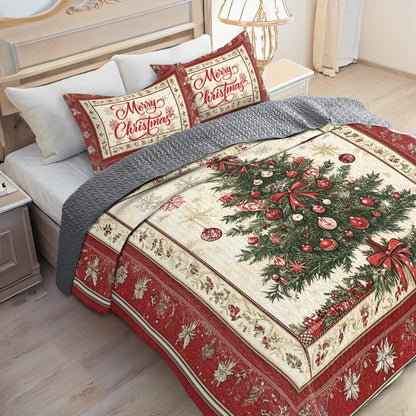 Shineful All Season Quilt 3-Piece Set Christmas Joy Comforter