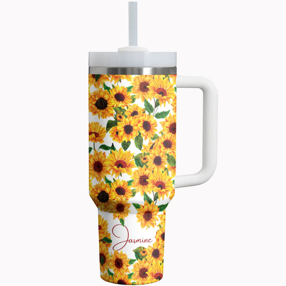 Shineful Tumbler Sunflower Personalized Brightful Sunflowers