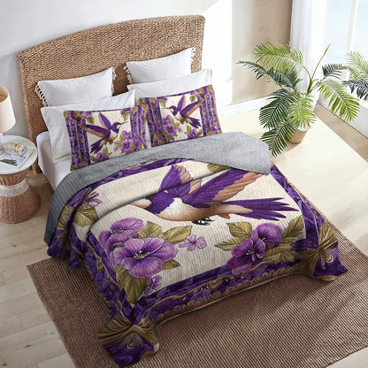 Shineful All Season Quilt 3-teiliges Set - Kolibri Violet Flight 