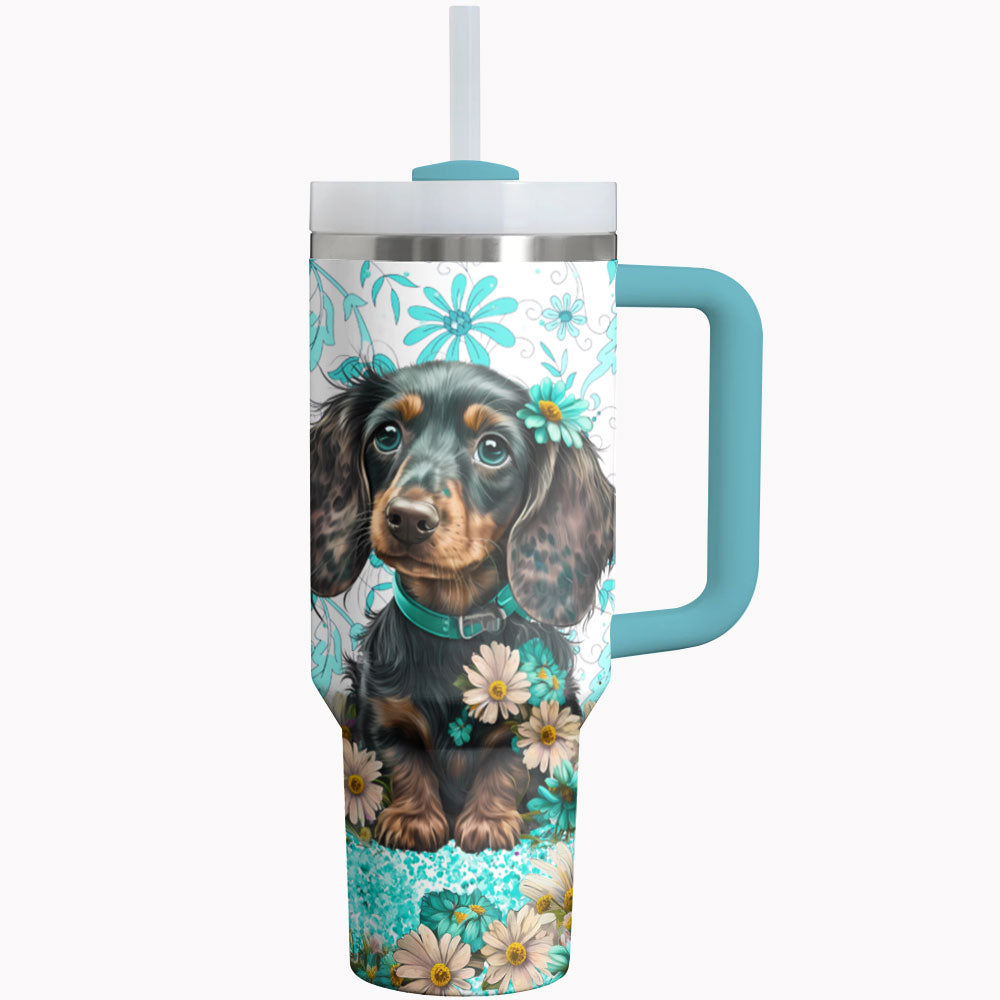 Dachshund Shineful Tumbler 40/30oz Doxie Blossom