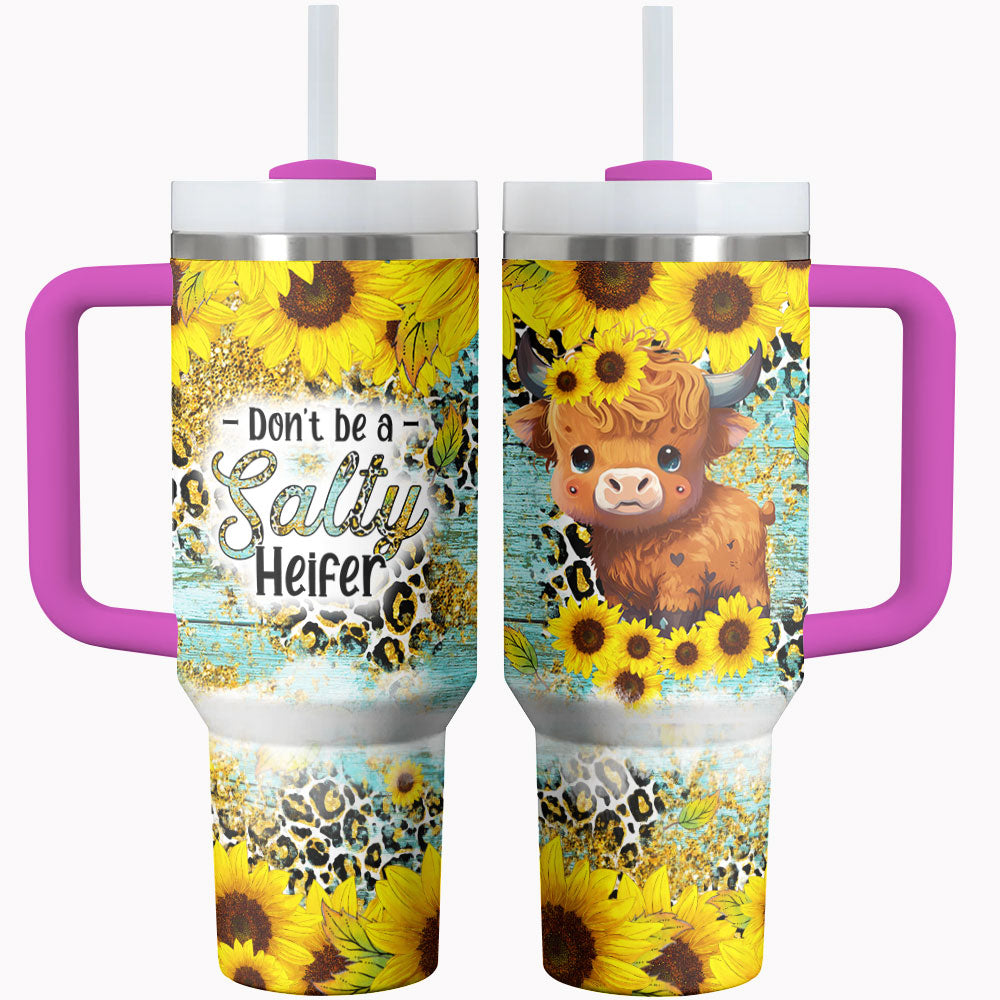 Highland Cow Shineful Tumbler Seien Sie keine salzige Färse