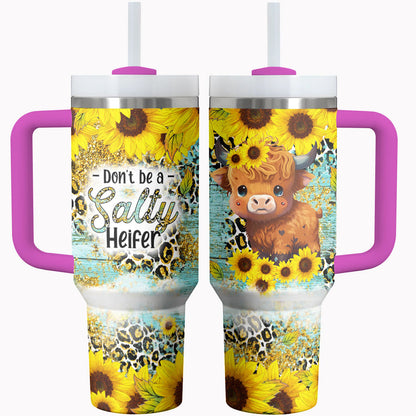 Highland Cow Shineful Tumbler Don't Be A Salty Heifer