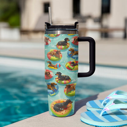 Shineful Tumbler Dachshund Pool Party