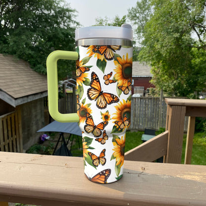 Shineful Tumbler Sunflower Monarch Butterfly