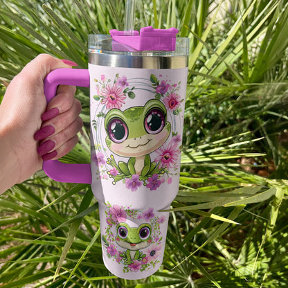 Shineful Tumbler Cute Frog Blossom