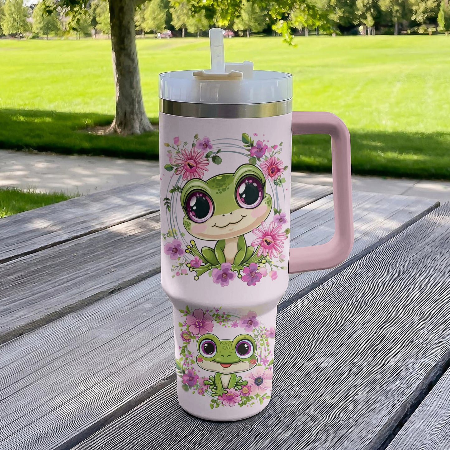 Shineful Tumbler Cute Frog Blossom