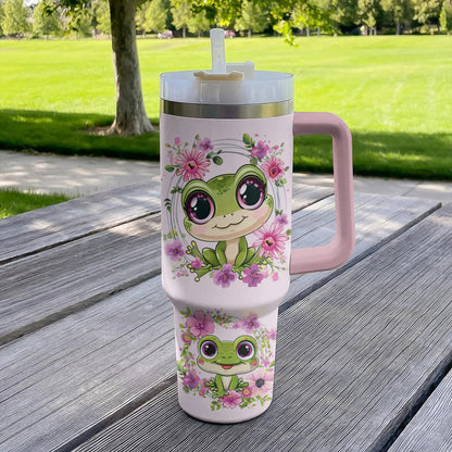 Shineful Tumbler Cute Frog Blossom