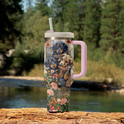 Shineful Tumbler Dachshund Floral Bliss