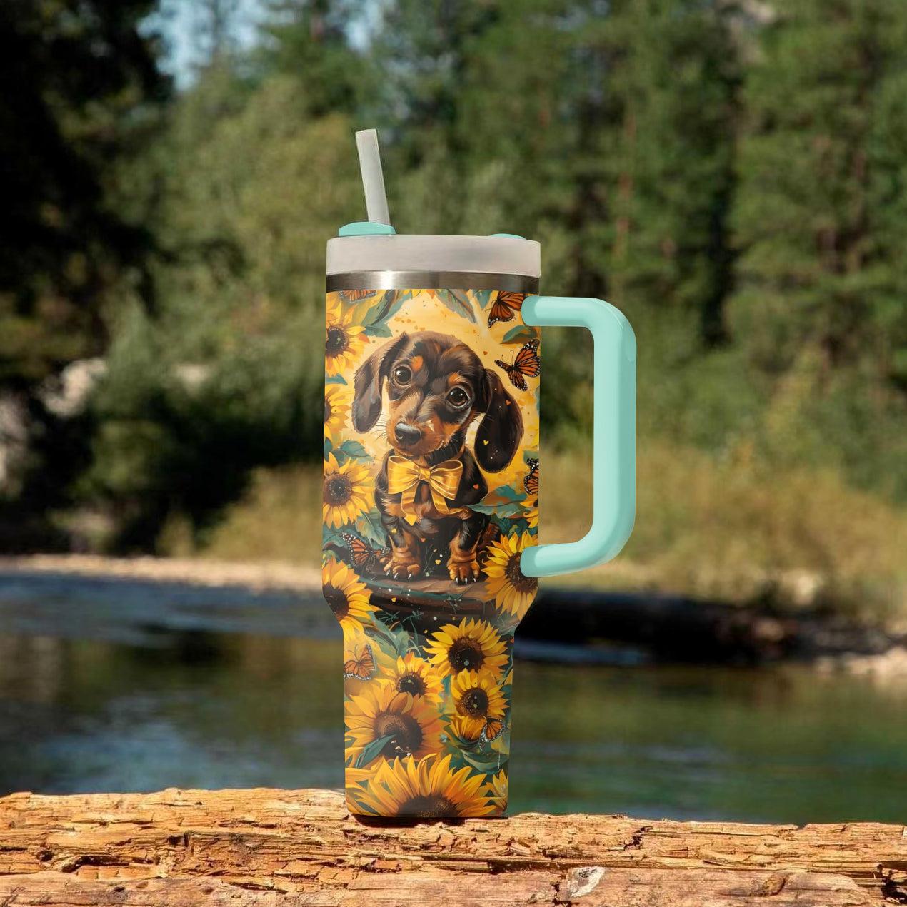 Shineful Tumbler Dachshund Sunflower Paws