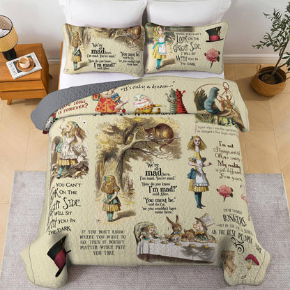 Alice In Wonderland Shineful All Season Quilt 3-Piece Set Wonderland Whispers