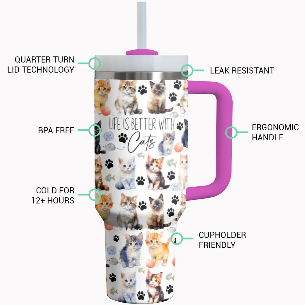 Cat Tumbler Shineful Life Is Better With Cats