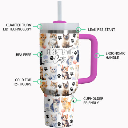 Cat Tumbler Shineful Life Is Better With Cats