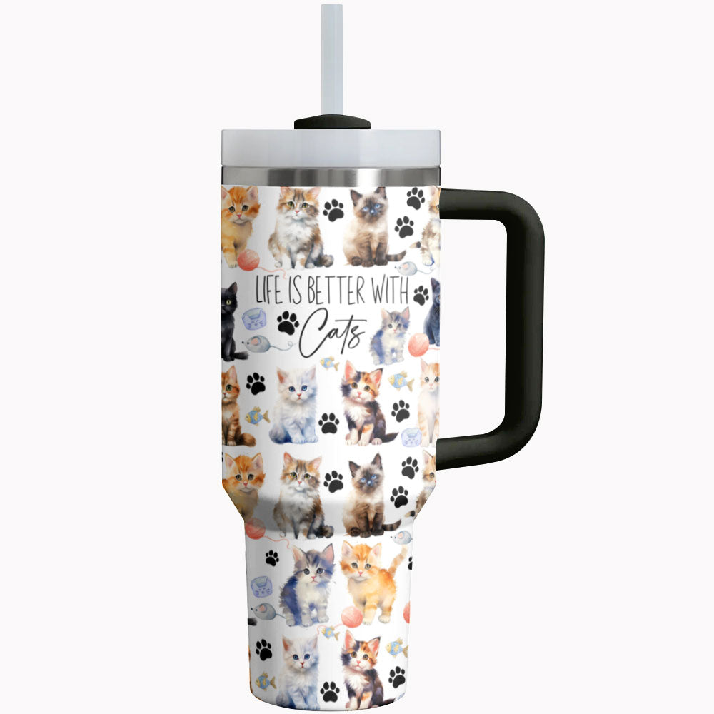 Cat Tumbler Shineful Life Is Better With Cats