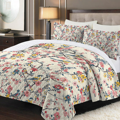 Shineful Quilt 3-Piece Set Floral Bird