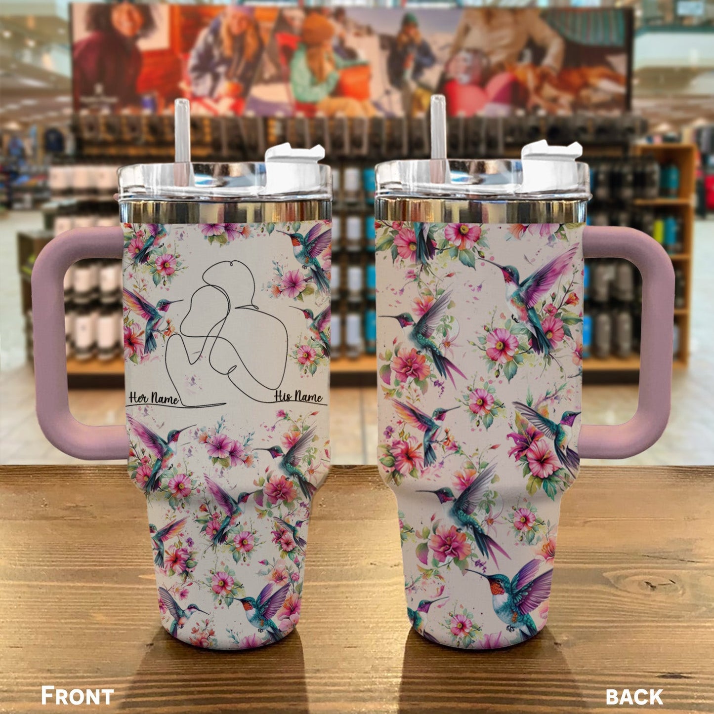 Hummingbird 40 Oz Shineful™ Tumbler Personalized Love Forever Mn8 40Oz