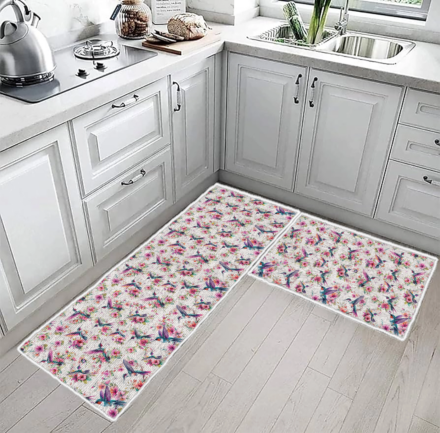 Shineful Charming Humming Bird Ultra-Thin Non Skid Floor Mat, Kitchen Rugs