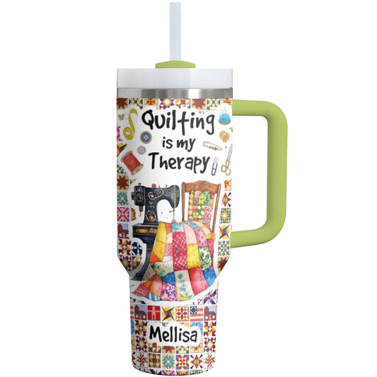 Sewing Lover Tumbler Personalized Quilting Is My Therapy